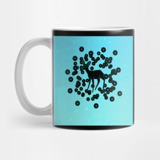 BLACK FAWN BLUE BACKGROUND Mug